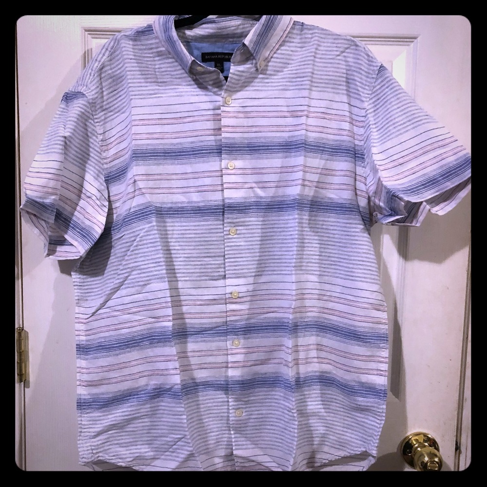 XL short sleeve linen shirt *DONATED*